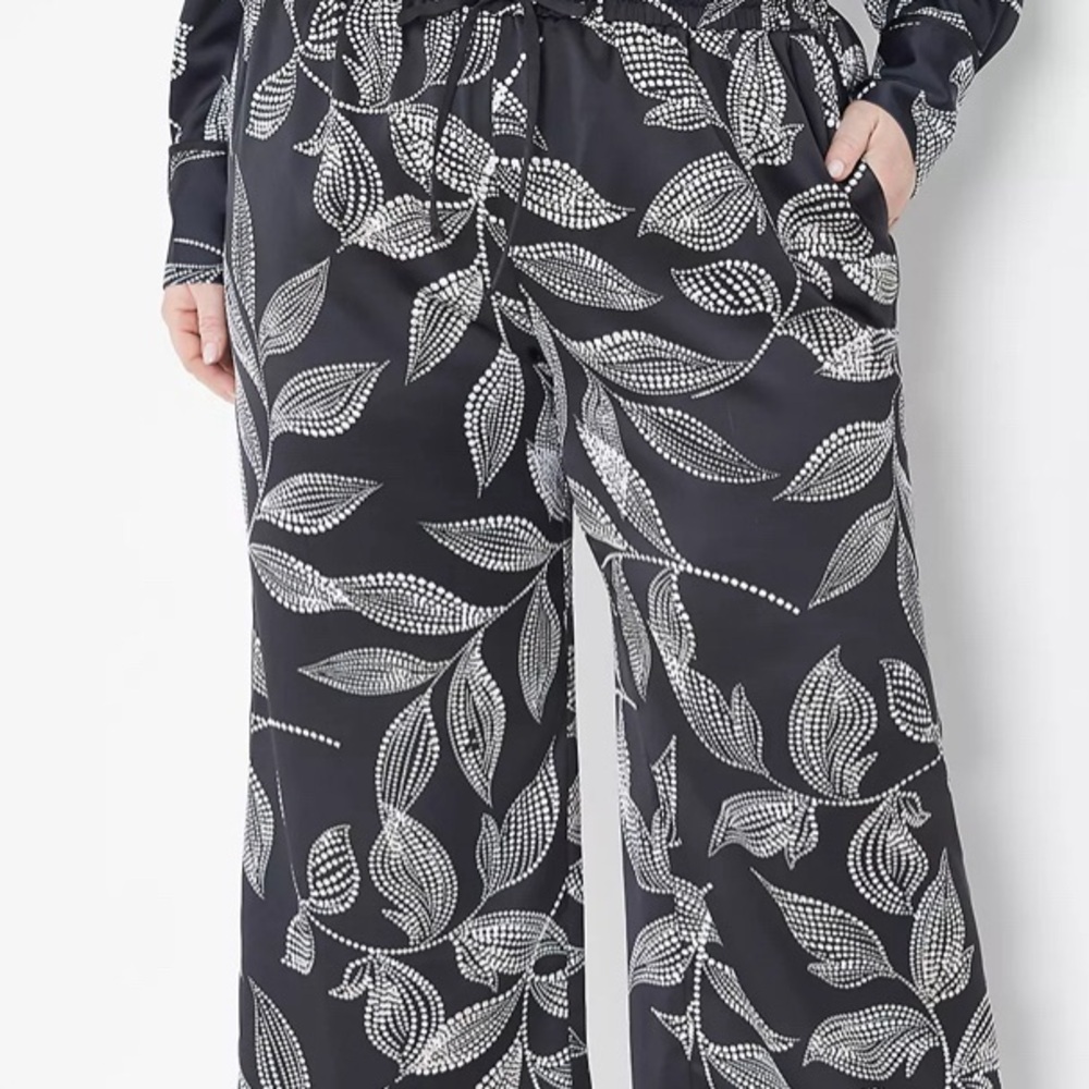 Lane Bryant Wide Leg Crop Satin Pant
